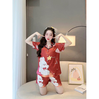 (40-58kg) Đồ bộ đùi, chất lụa xước mềm mát.