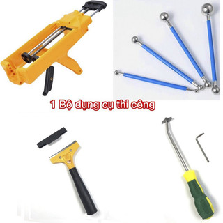 Bộ dụng cụ thi công keo chít mạch saveto epoxy 2 thành phần nhập khẩu italia 4 món
