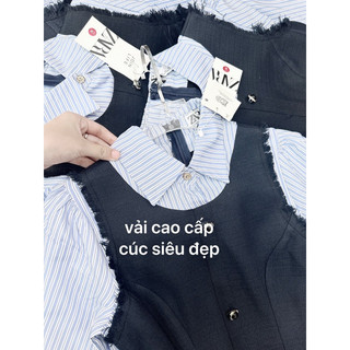 Váy phối cổ sơ mi siêu đẹp
