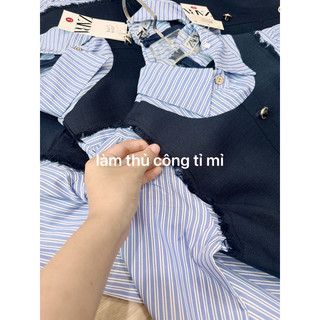 Váy phối cổ sơ mi siêu đẹp