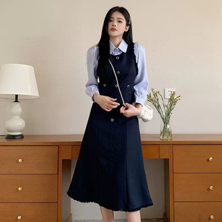 Váy phối cổ sơ mi siêu đẹp