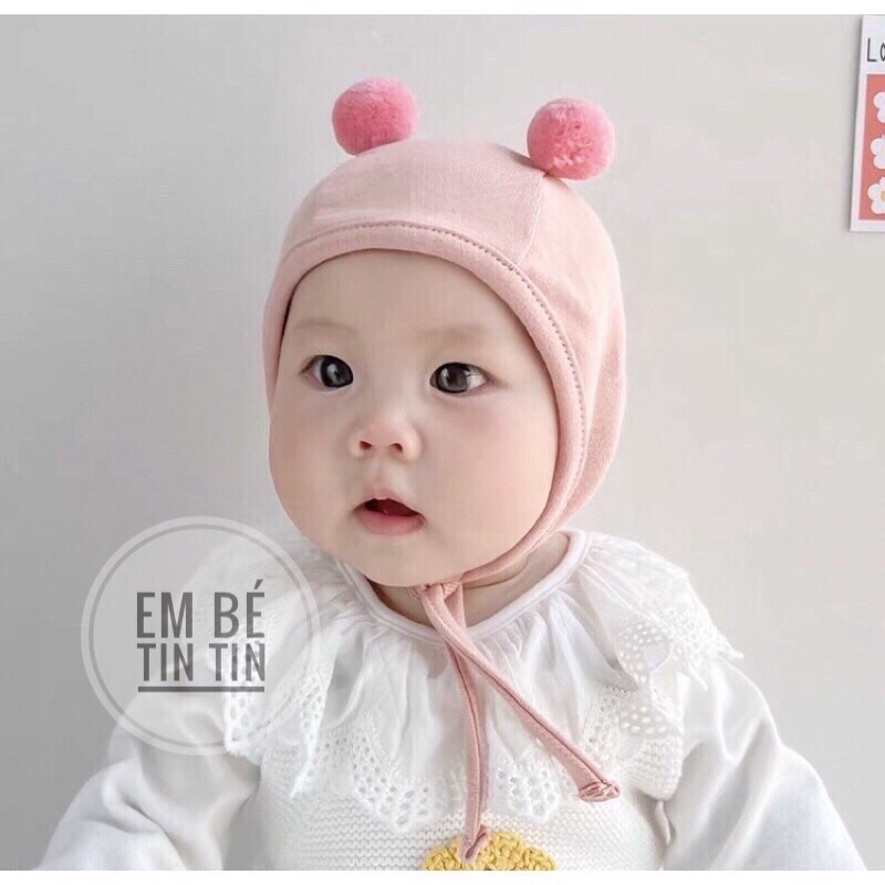 Mũ cục bông cotton Hàn cho bé