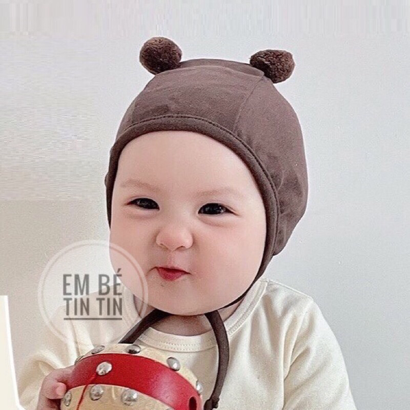 Mũ cục bông cotton Hàn cho bé