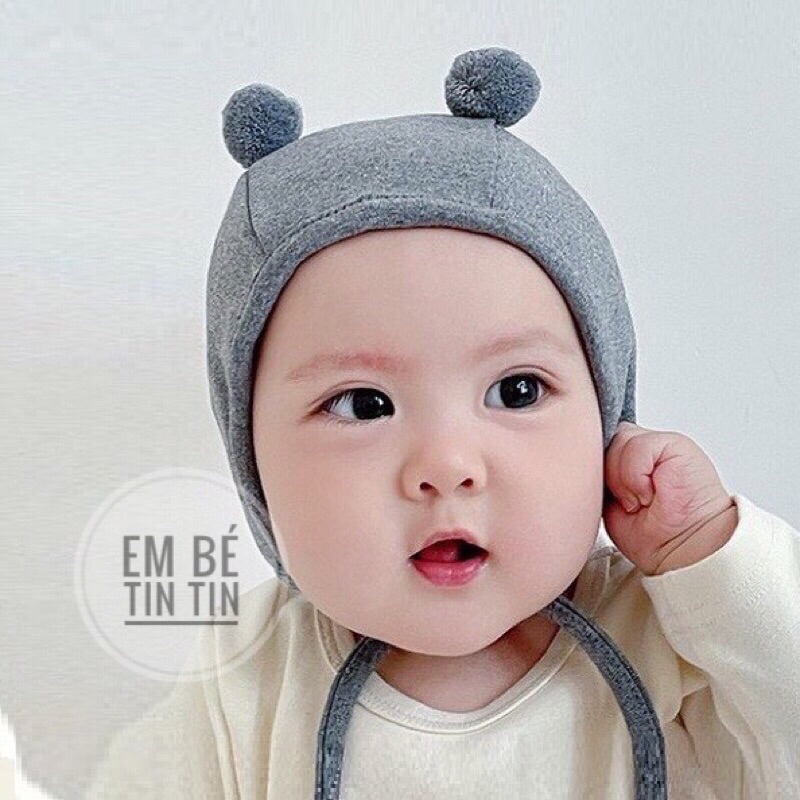 Mũ cục bông cotton Hàn cho bé