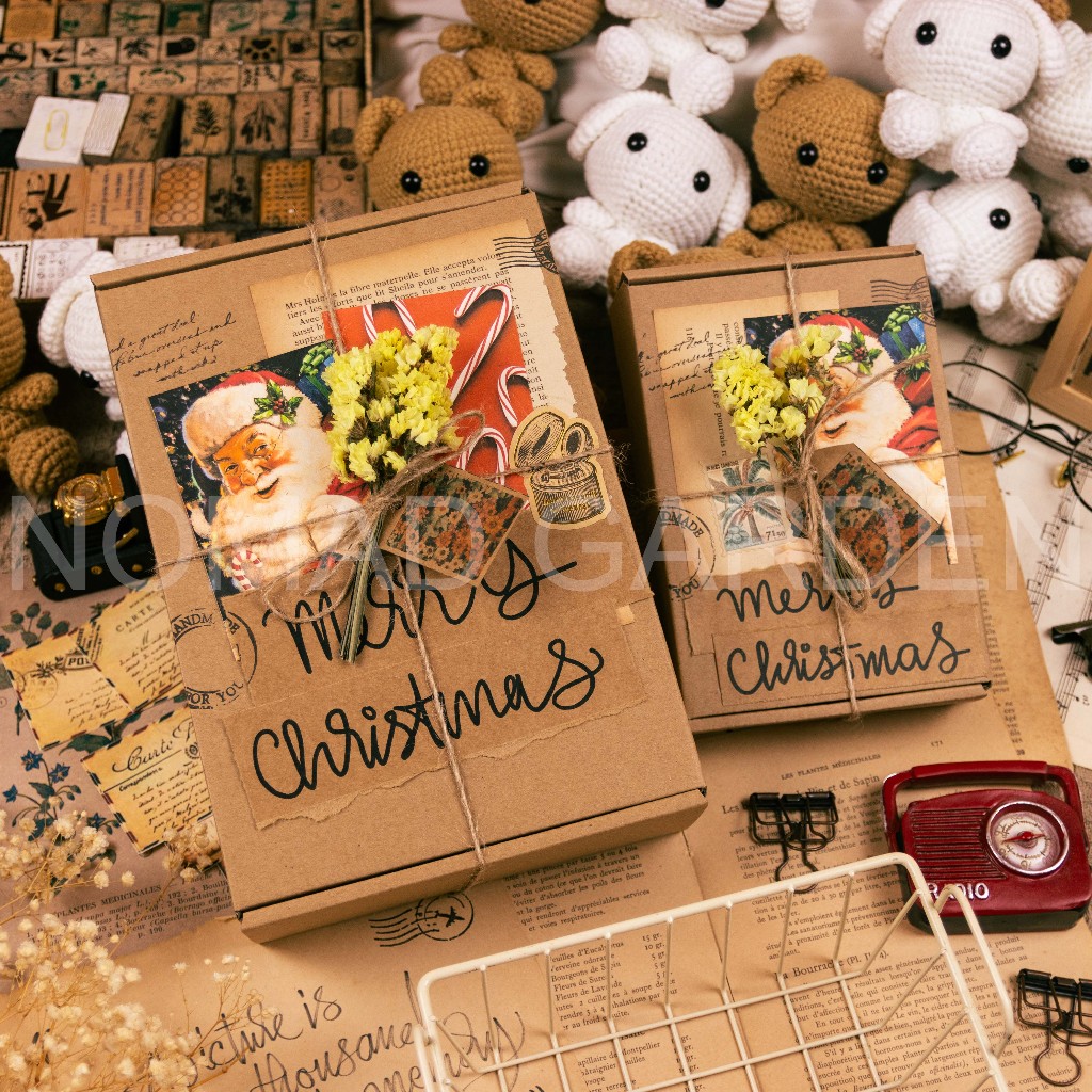 Hộp quà MERRY CHRISTMAS Chúc Mừng Giáng Sinh Xmas Handmade - By Nomad Garden