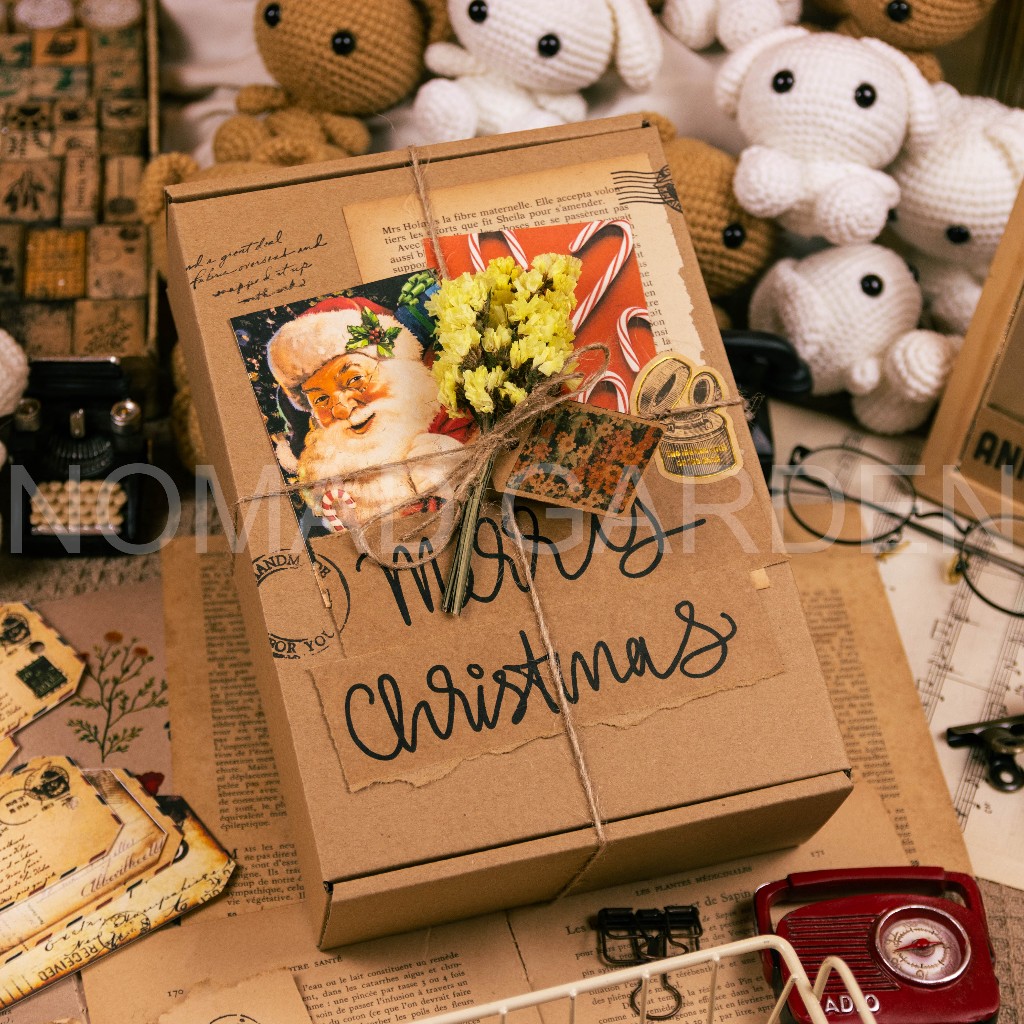 Hộp quà MERRY CHRISTMAS Chúc Mừng Giáng Sinh Xmas Handmade - By Nomad Garden