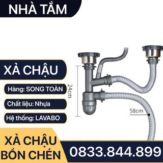 Bộ xả chậu rửa chén, bộ xi phông chậu rửa bầu inox