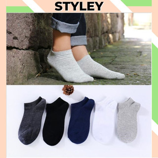 Tất nam nữ cổ ngắn chất liệu cotton co dãn tối đa, Vớ cổ thấp chống hôi chân mềm mại thoáng mát Styley P001