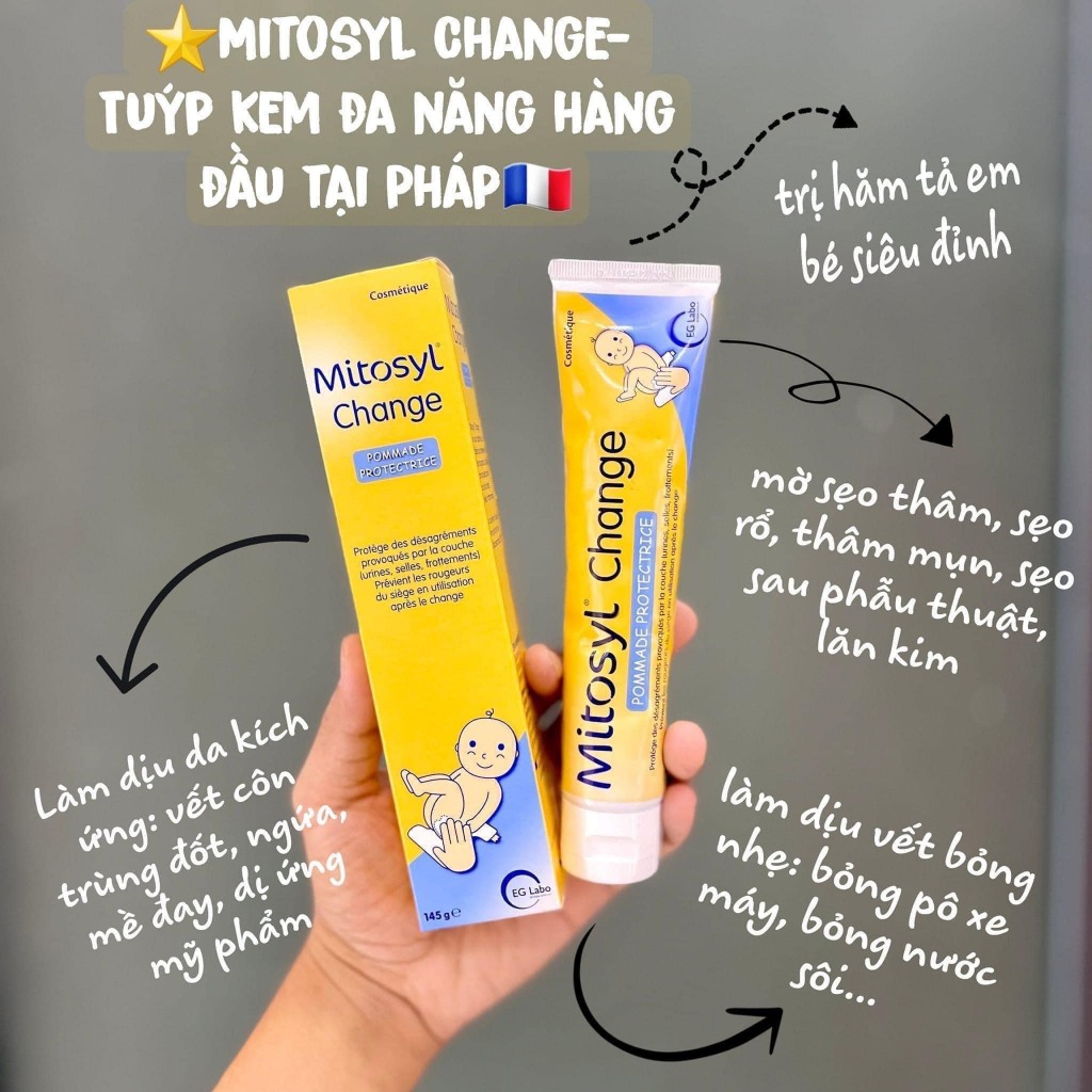 Kem CHỐNG HĂM Cho Bé Mitosyl Tami Store – HÀNG PHÁP, kem chống hăm và làm mờ sẹo thâm 145gr Chuẩn Pháp Mẫu mới nhất