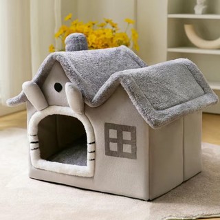 Nhà đệm cho chó mèo có thể gấp gọn tháo rời ổ ấm cho thú cưng