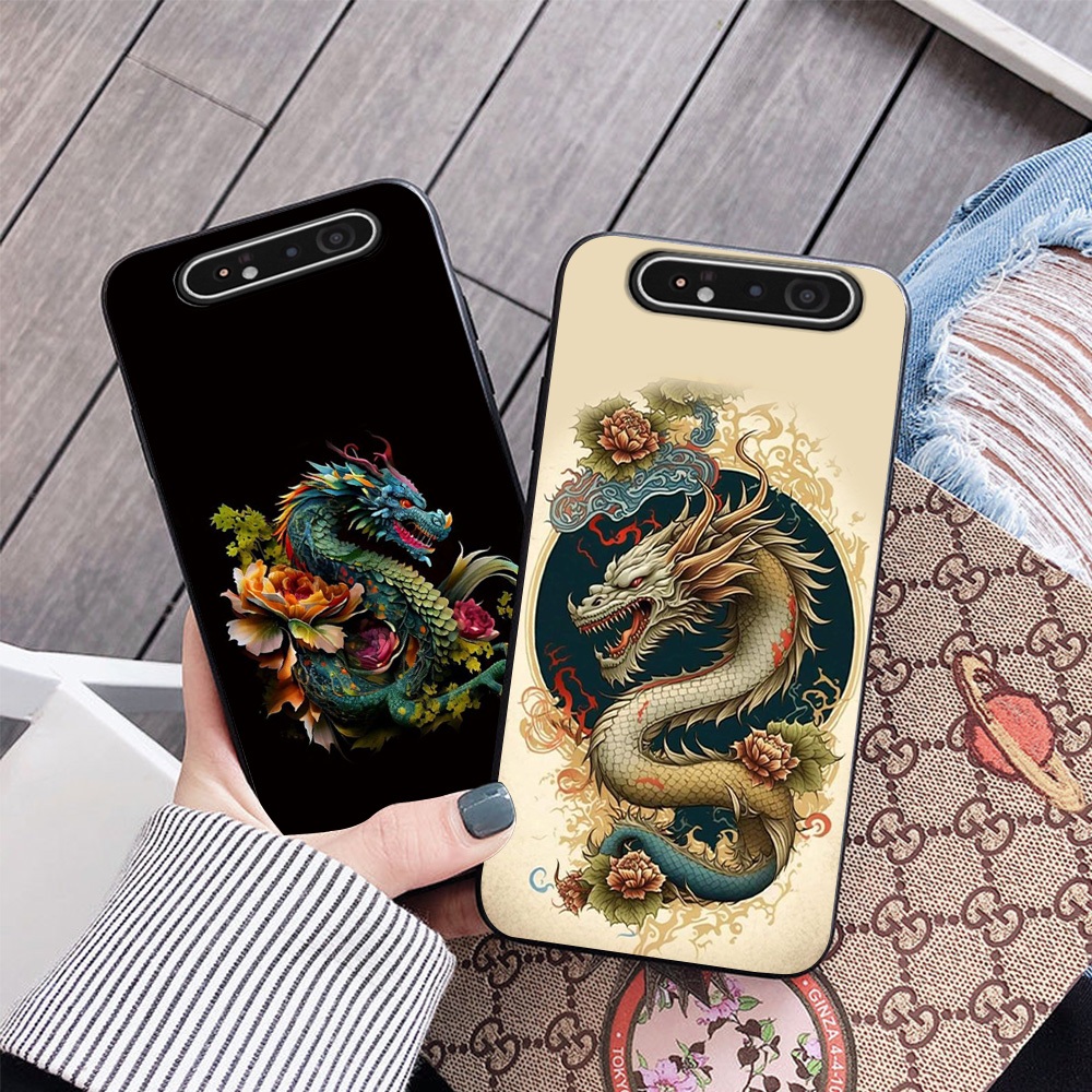 Ốp lưng Samsung a80 in hình rồng siêu chất