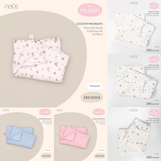 Khăn Tắm, Khăn Đa Năng 6 lớp Cho Bé Nous - Chất Liệu Nu Muslin Mềm Mại Kích Thước 110x 110cm
