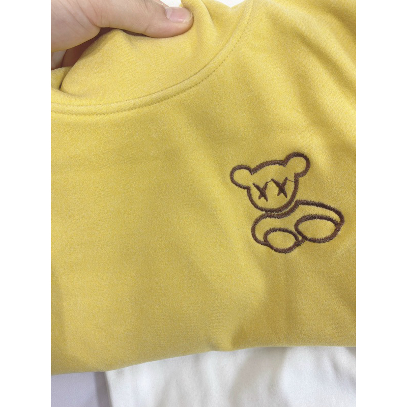 Áo giữ nhiệt cho bé, áo nỉ cổ 3 phân thêu gấu hàng Quảng Châu xịn xò cho bé trai, bé gái size 14-25kg