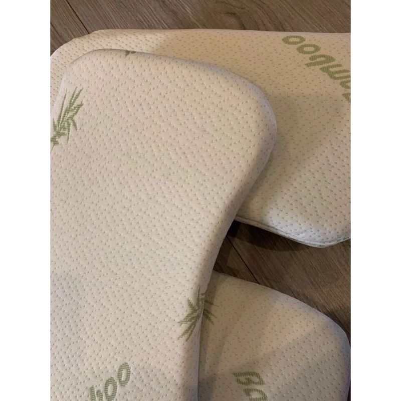 Gối Cao Su Non Bambo, Gối Lõm Thông Hơi Chống Méo Đầu Cho Bé