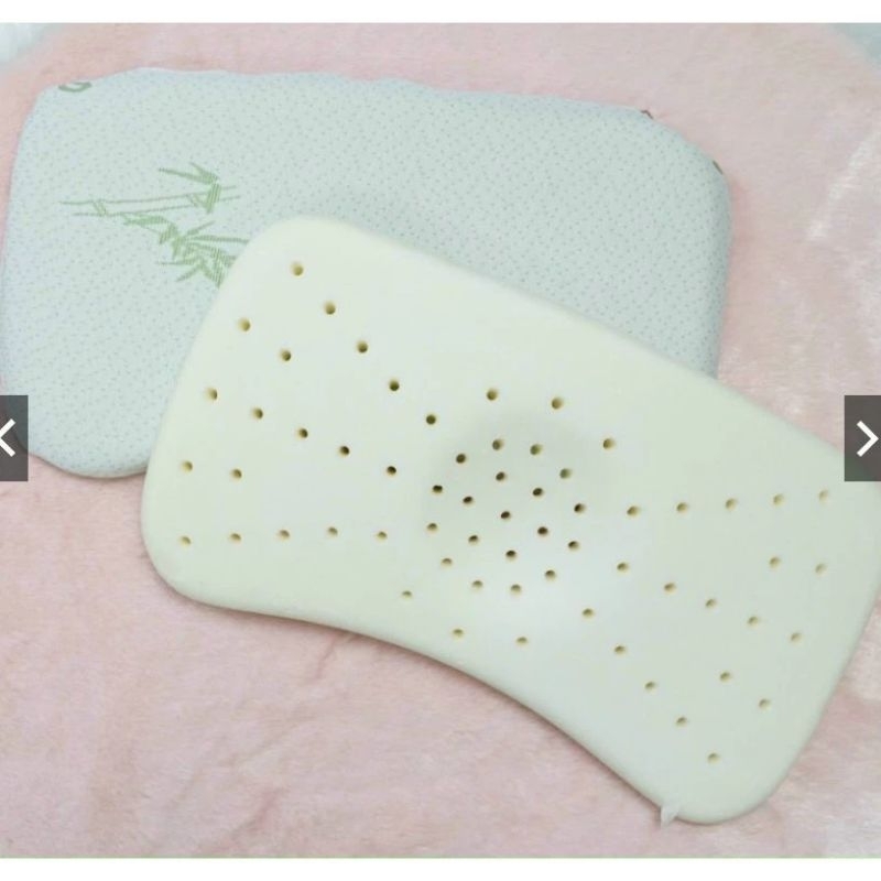 Gối Cao Su Non Bambo, Gối Lõm Thông Hơi Chống Méo Đầu Cho Bé