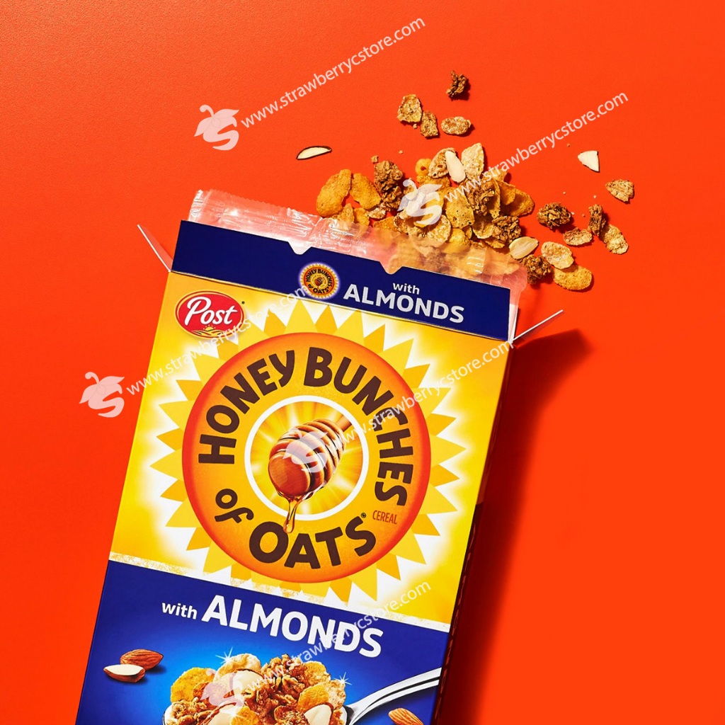 Ngũ Cốc Ăn Sáng Yến Mạch Mật Ong Với hạnh Nhân Post Honey Bunches of Oats with Almonds Breakfast Cereal, Hộp 510g