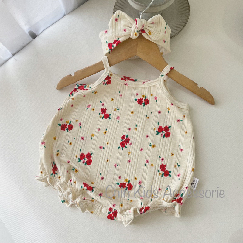 Body dây kèm turban chất liệu cotton Hàn mát mịn