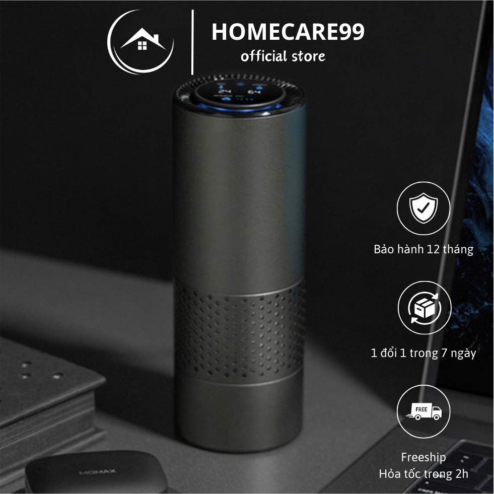 Máy lọc không khí ô tô thông minh, khử mùi, diệt khuẩn HEPA CAR AIRPURIFIER