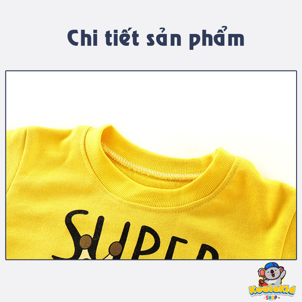 Áo nỉ bé trai chất cotton. Áo dài tay thu đông trẻ em từ 2-7 tuổi