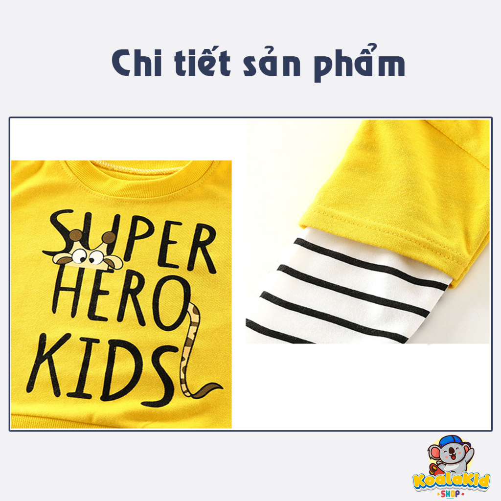 Áo nỉ bé trai chất cotton. Áo dài tay thu đông trẻ em từ 2-7 tuổi