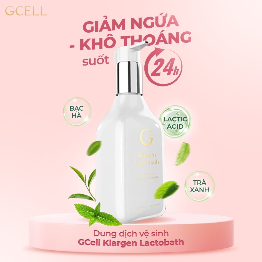 Gel vệ sinh Vùng Kín Gcell Klargen Lactobath tinh chất bạc hà Hàn Quốc