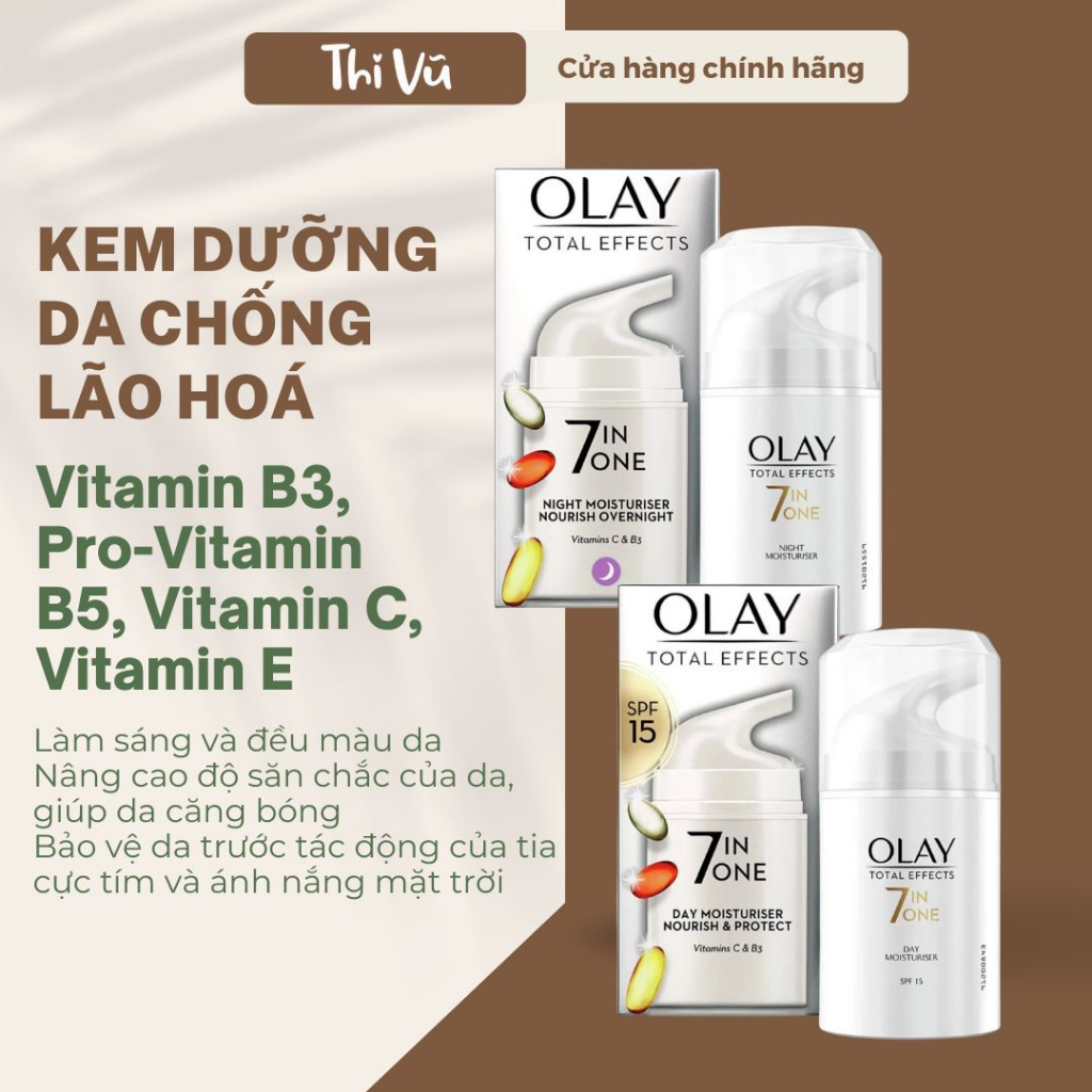 Kem Dưỡng Olay Total Effects 7 In 1 Ngày Và Đêm 50ml - sáng da chống lão hóa