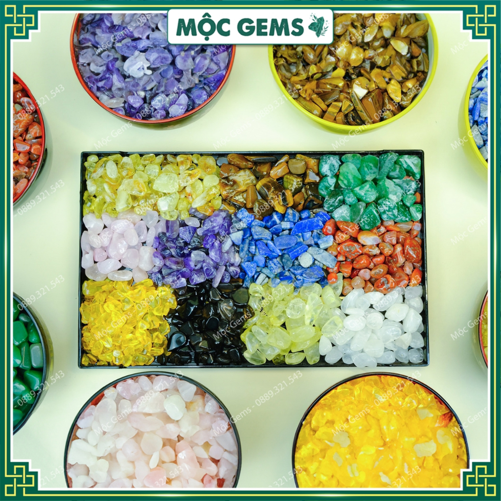 Đá Vụn Tự Nhiên Đã Mài Bóng  - Túi 100g Đá Vụn Phong Thủy Dùng Trang Trí Nhà Cửa, Đá Rải Bể Cá - Chậu Cây