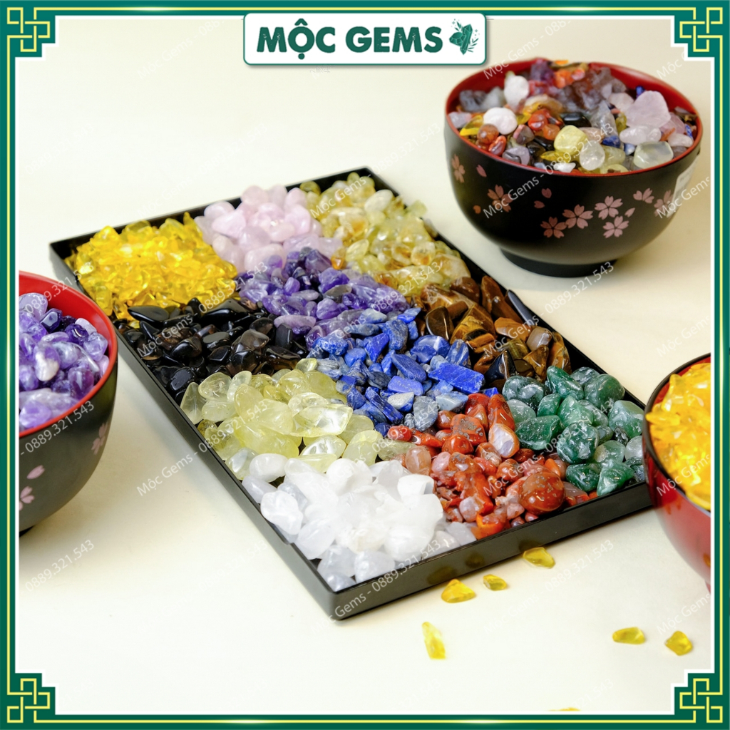 Đá Vụn Tự Nhiên Đã Mài Bóng  - Túi 100g Đá Vụn Phong Thủy Dùng Trang Trí Nhà Cửa, Đá Rải Bể Cá - Chậu Cây