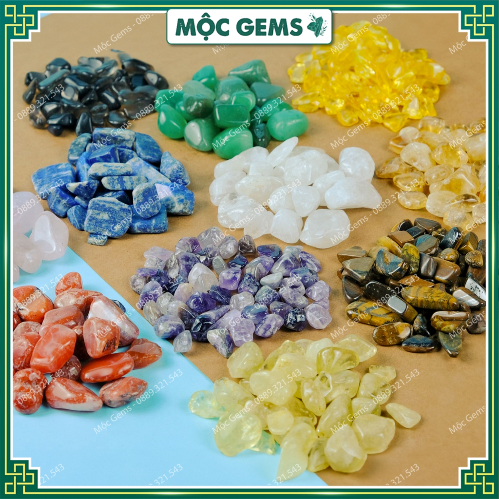 Đá Vụn Tự Nhiên Đã Mài Bóng  - Túi 100g Đá Vụn Phong Thủy Dùng Trang Trí Nhà Cửa, Đá Rải Bể Cá - Chậu Cây