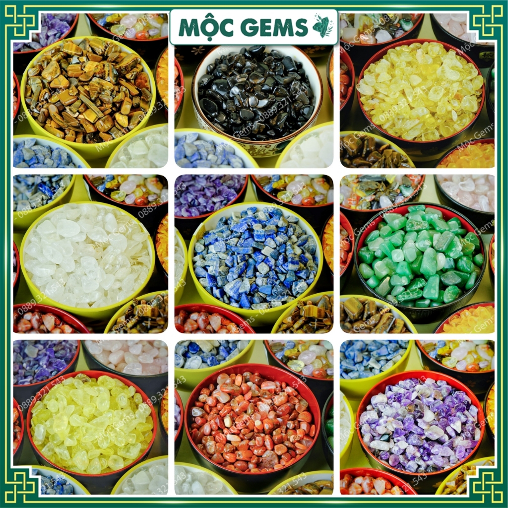 Đá Vụn Tự Nhiên Đã Mài Bóng  - Túi 100g Đá Vụn Phong Thủy Dùng Trang Trí Nhà Cửa, Đá Rải Bể Cá - Chậu Cây