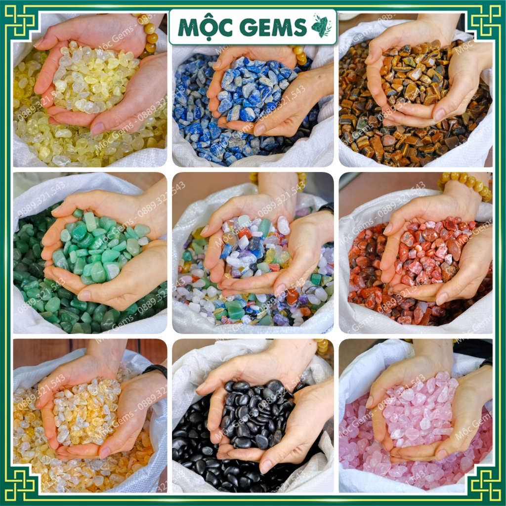 Đá Vụn Tự Nhiên Đã Mài Bóng  - Túi 100g Đá Vụn Phong Thủy Dùng Trang Trí Nhà Cửa, Đá Rải Bể Cá - Chậu Cây