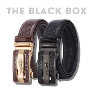 Thắt Lưng Nam Da Vân Cá Sấu Thanh Lịch, Đầu Thép Khoá Tự Động Cao Cấp, Dây Dài 120cm Có 2 Màu Chọn Lựa - THE BLACK BOX