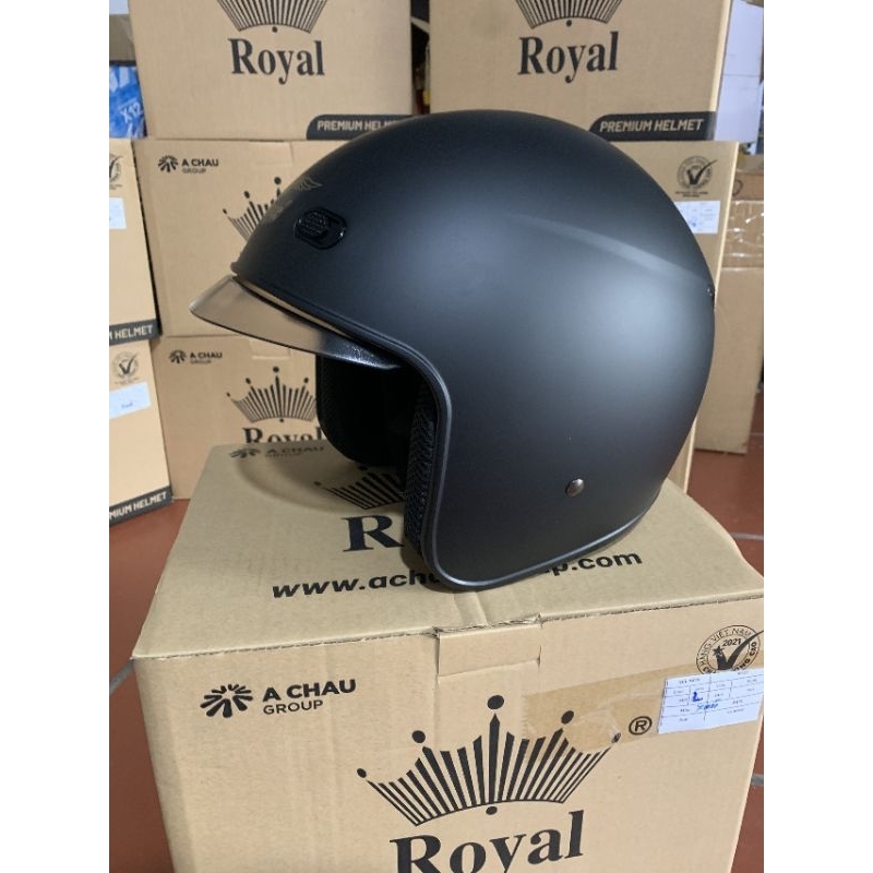 Mũ bảo hiểm kính âm royal royce m139 chính hãng - Nón bảo hiểm dấu kính royce đen nhám bảo hành 12 tháng