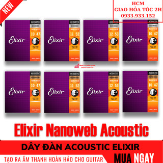 Dây đàn guitar acoustic elixir 11052 16052 16027 dòng dây cao cấp nhất cho đàn guitar acoustic