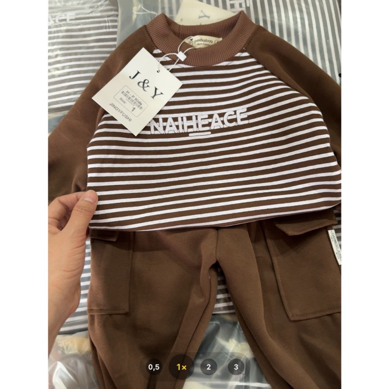 Sét bộ quần áo bé trai dài tay thu đông vải nỉ hai da đẹp