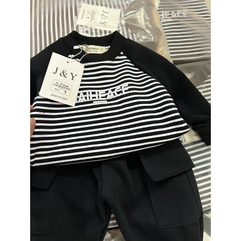 Sét bộ quần áo bé trai dài tay thu đông vải nỉ hai da đẹp