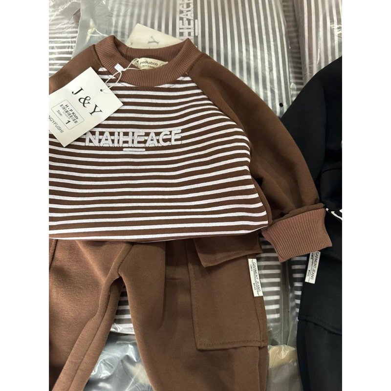 Sét bộ quần áo bé trai dài tay thu đông vải nỉ hai da đẹp