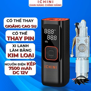 Bơm lốp ô tô không dây Ichini 12000 mAh, 7500 mAh, 4000 mAh, DC 12V, xi lanh đôi, 160 psi , nguồn điện kép