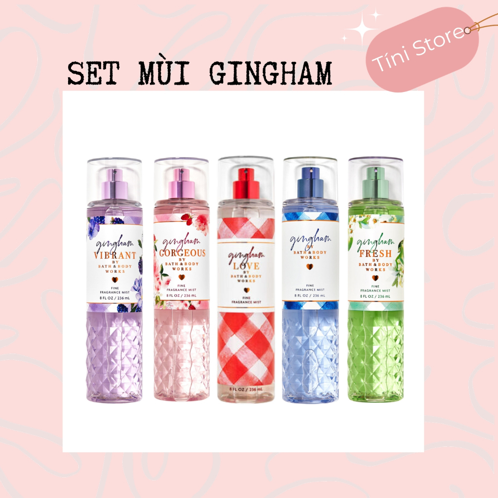 Set body mist Bath and Body Works 5 chai chiết 10mL theo chủ đề