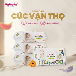  Khăn giấy ướt 100% sợi tự nhiên và rayon Mamamy Tropical