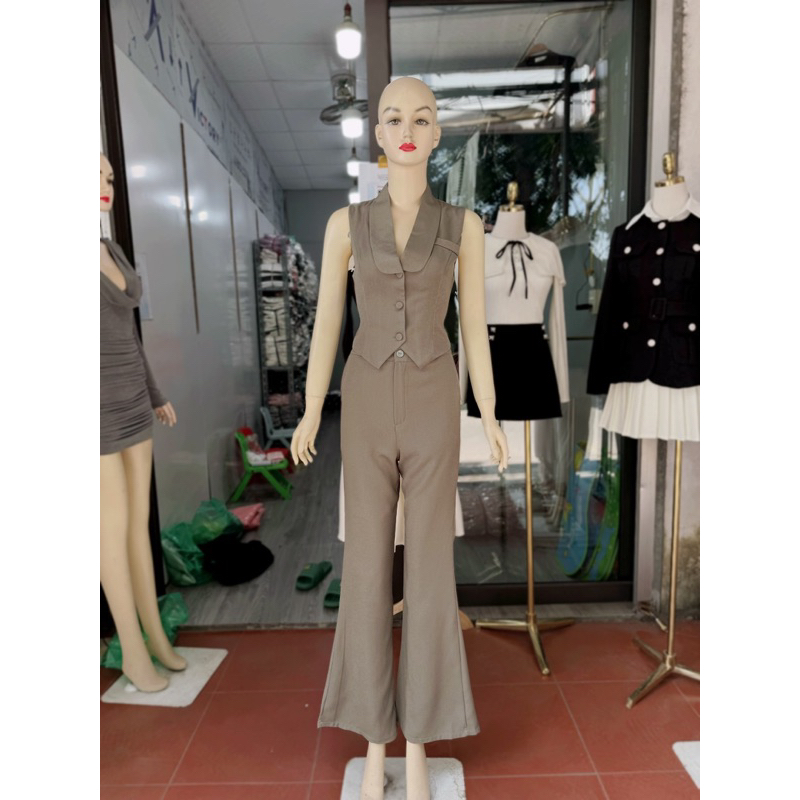 Set Áo Ghile Mix Quần Ống Loe