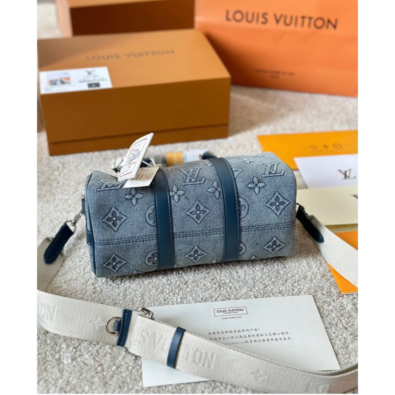 Túi trống L v KEEPALL BANDOULIERE Size 25*15*11cm FULLBOX JEANS BÒ