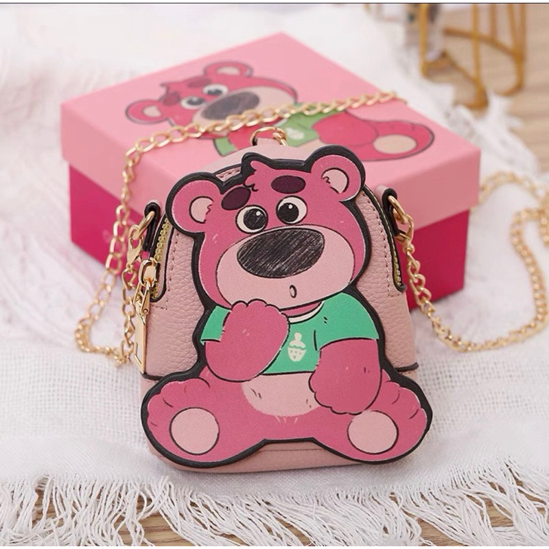 Túi da đeo chéo gấu dâu lotso