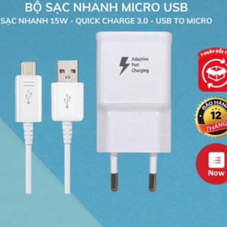 Combo Bộ Cục Củ Sạc Nhanh Samsung 15W và Dây Cáp Sạc Micro USB/Type C Cho Điện Thoại/Sạc Dự Phòng/Các Thiết Bị Gia Dụng