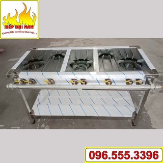Bếp gas công nghiệp hàn quốc 3 họng to 2 họng nhỏ, bếp hàn giá rẻ