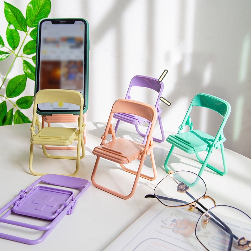 Giá đỡ điện thoại hình ghế bằng nhựa có chân để cute dễ thương, nhiều màu Tech handy