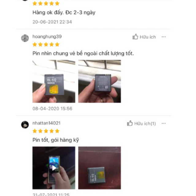 Pin nokia 6700/6700c bl-6q pin xịn bảo hành đầy đủ mới cứng 100%