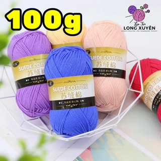  Len Suede Cotton 100g Len cotton tơ tằm 