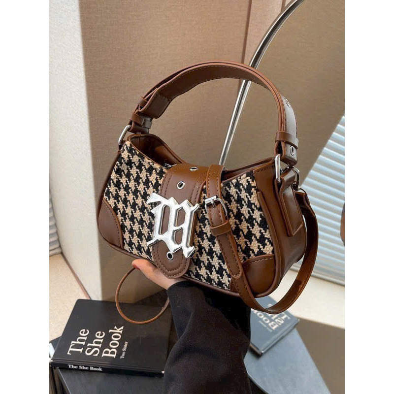 Túi đeo chéo đeo vai 2 bản dây khoá hoa mai sang chảnh T850