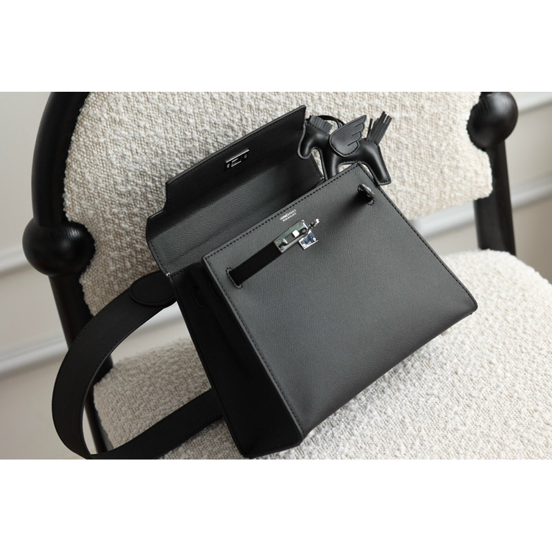 Túi hm kellyy da epsom da cá sấu tag trắng charm ngựa khăn lụa size 25cm fullbox